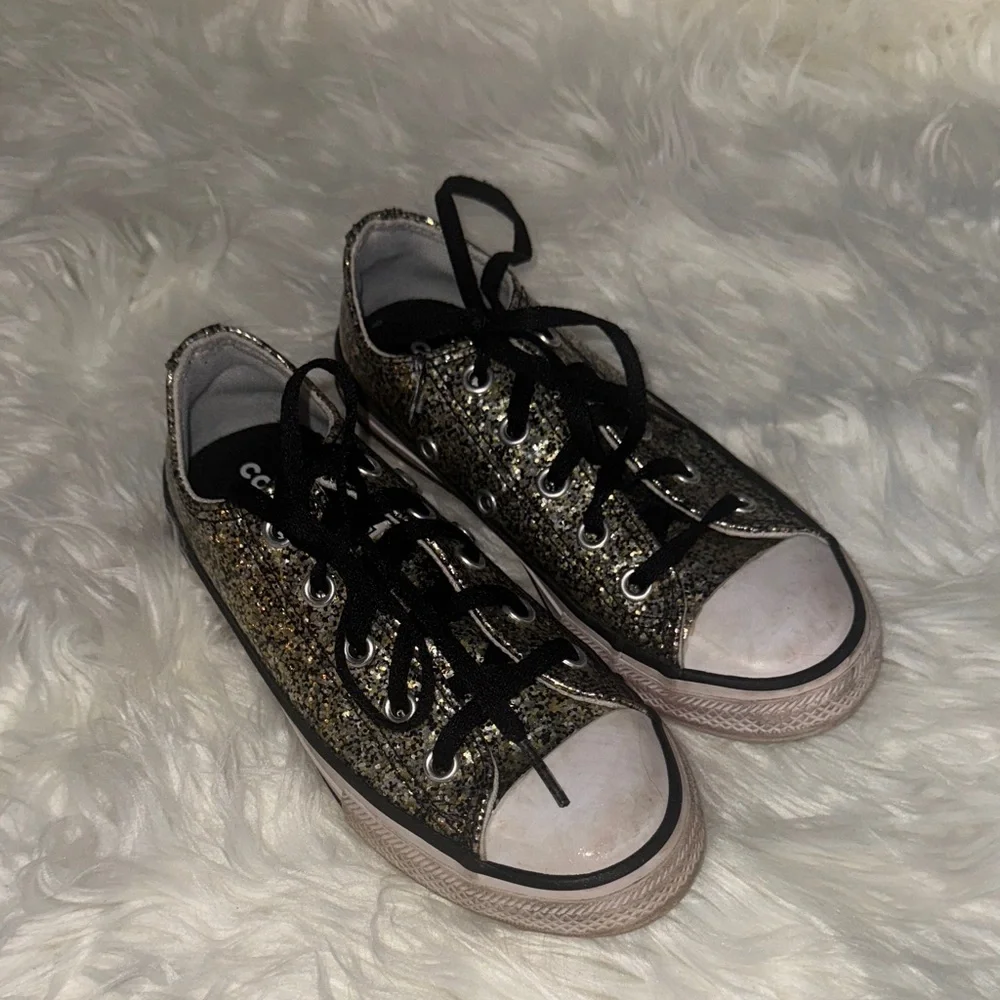 Converse Kids Black Glitter Sneakers